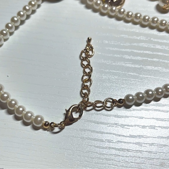 Long Pearl Beaded Necklace with Ballerina Pendant & Charms - Picture 13 of 15